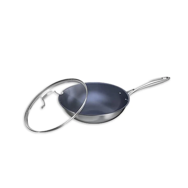 Wok trimétallique en titane 34 cm